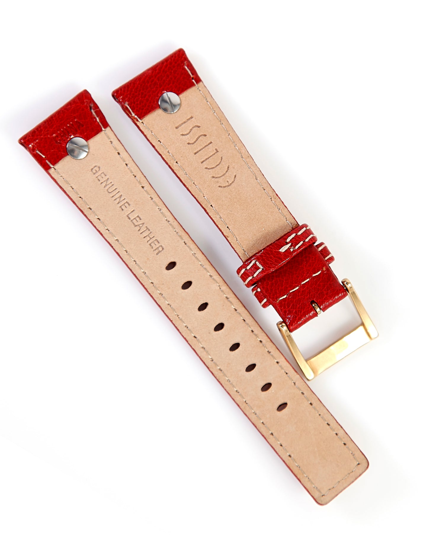 Ecclissi 20mm x 16mm Dark Red Leather Strap original Buckle 80250