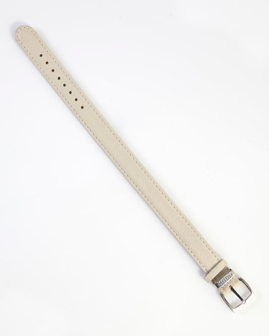 Ecclissi 12mm Off White Cream Leather Ladies One-Piece Strap 23182