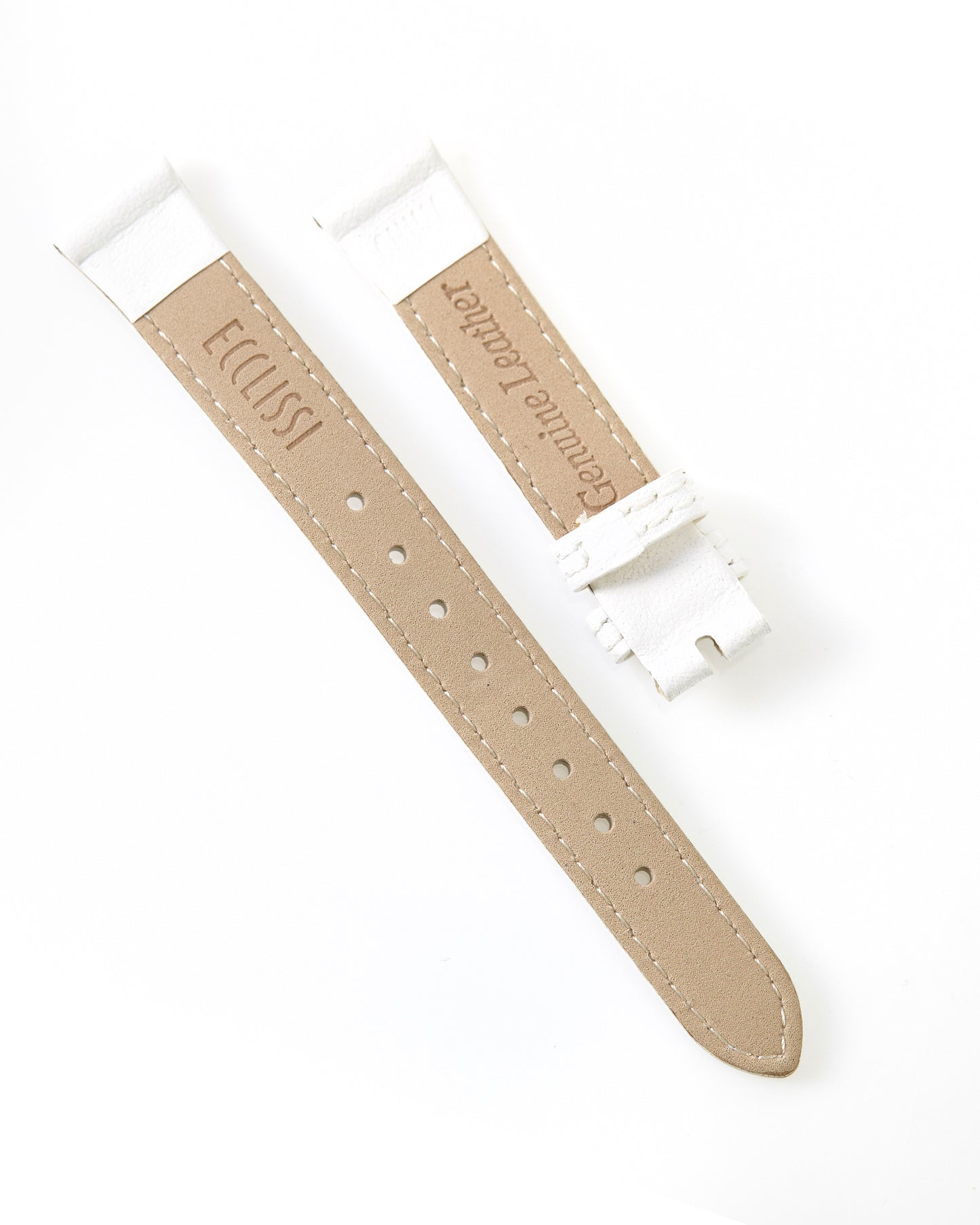 Ecclissi  12.5mm x 11mm White Leather Strap 23800 23805 23810