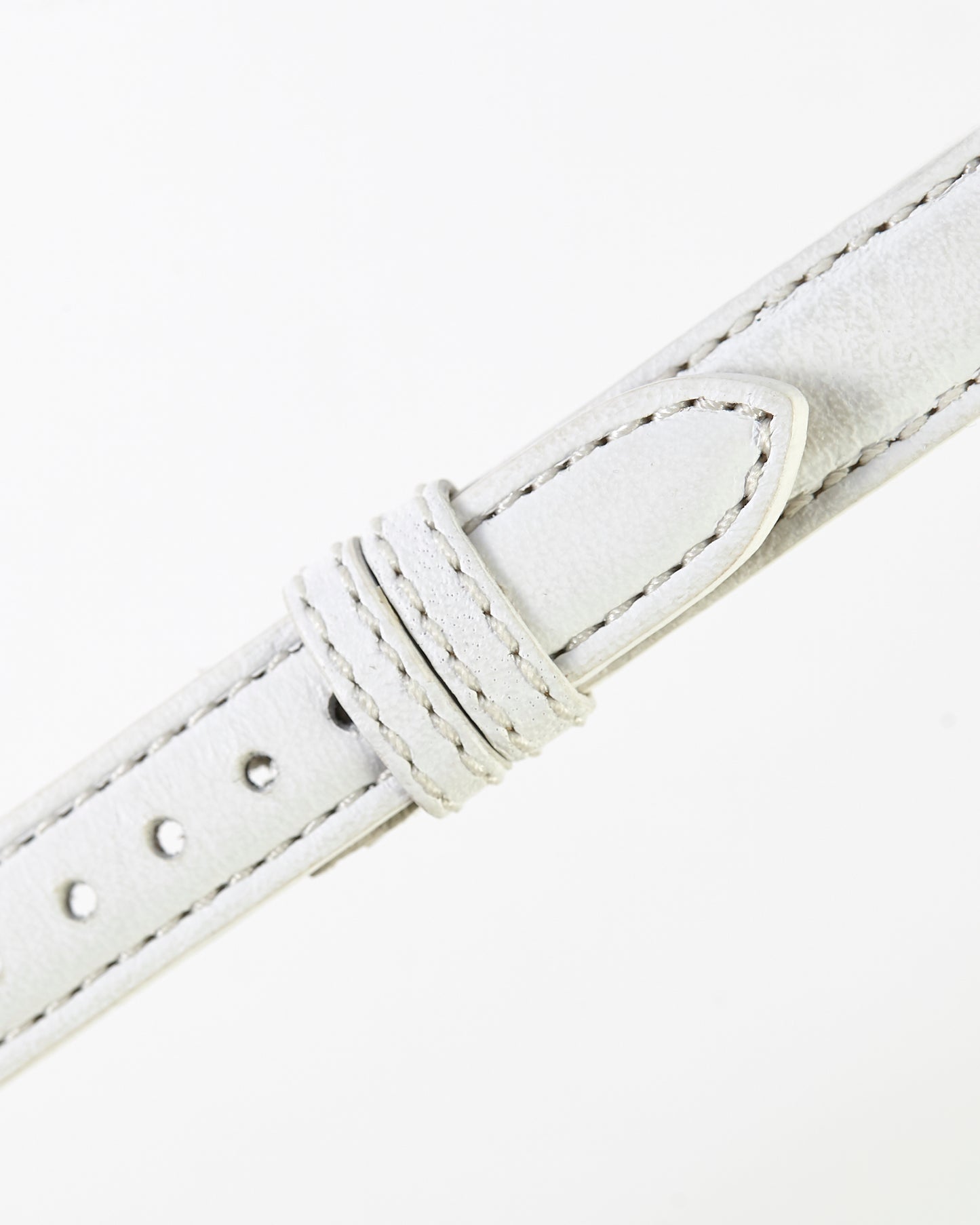 Ecclissi 12mm x 12mm Special Long Length White Leather Ladies Strap 23110 23115 23120