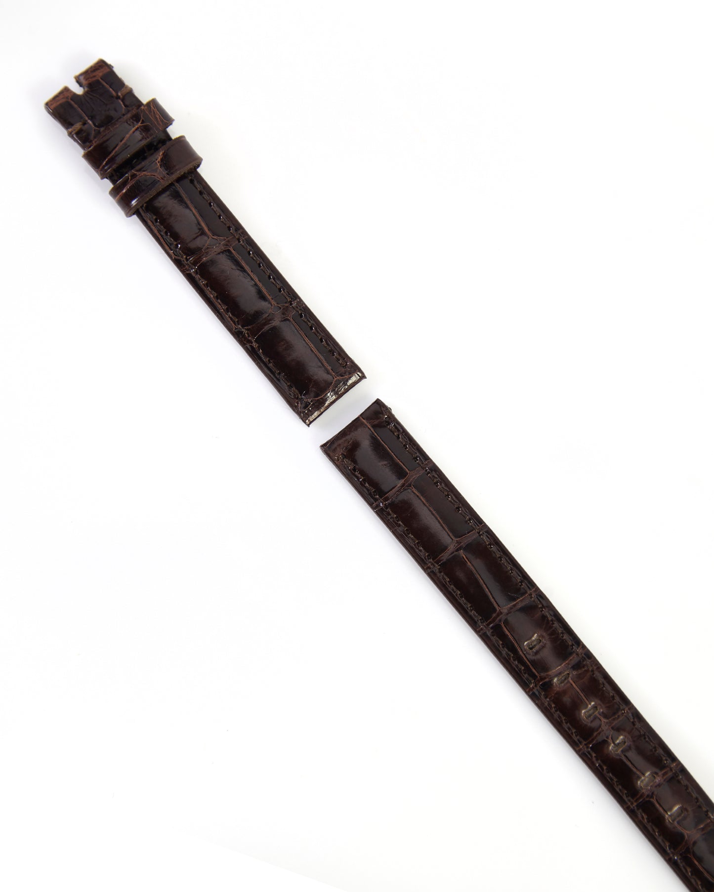 Ecclissi 12mm x 12mm Brown Alligator Leather Strap 21900