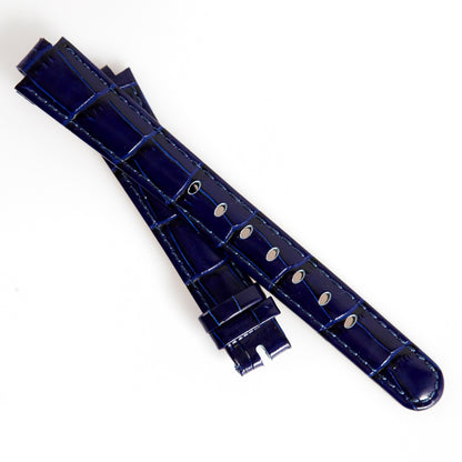 Ecclissi 15mm x 12mm notched to 8mm Dark Blue Alligator Grain Ladies Strap 80267