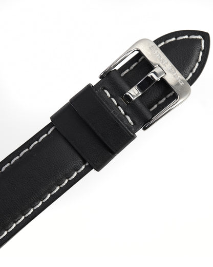 Ernst Benz 20mm x 18mm Black Band w/ White Stitch and Original Buckle