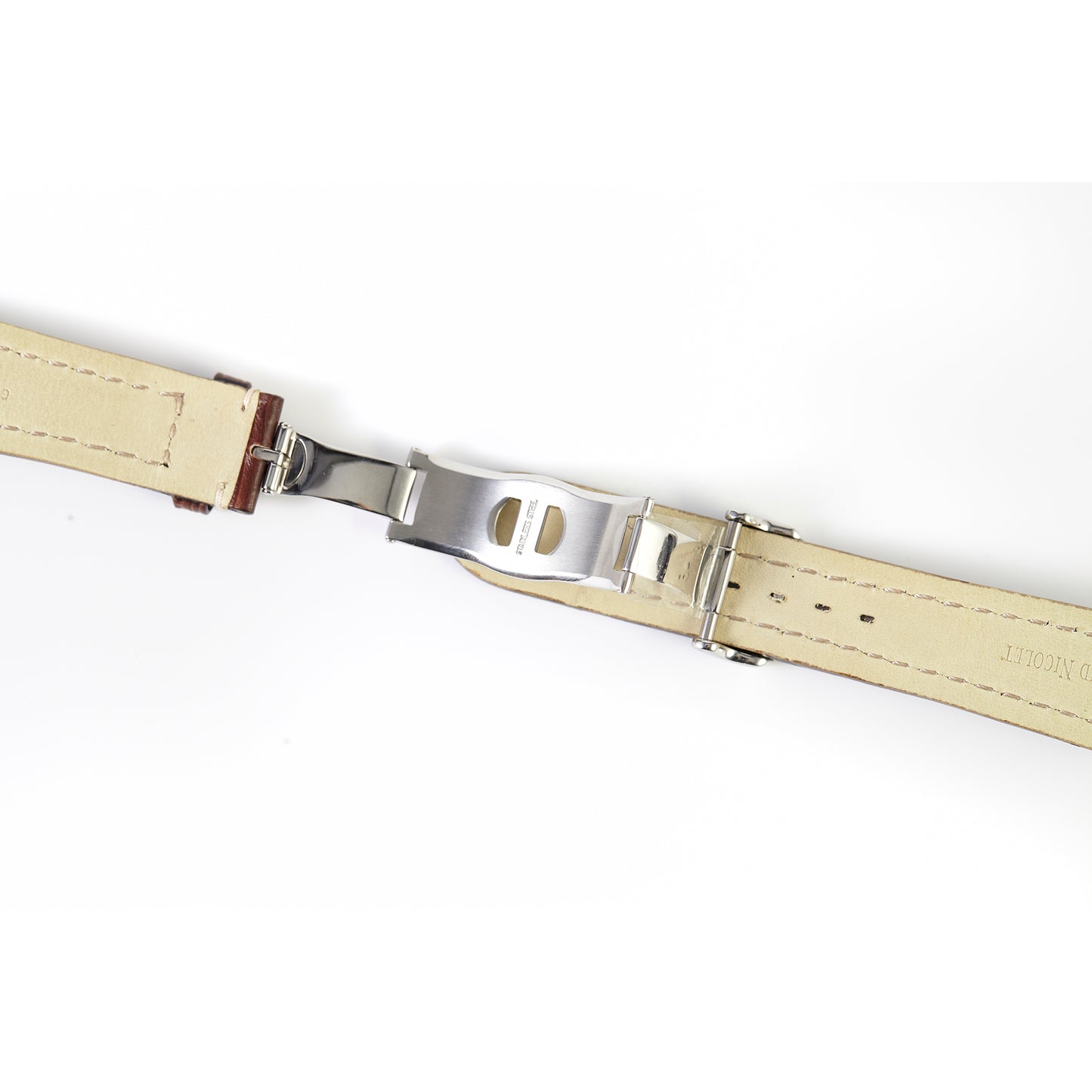 Armand Nicolet Chestnut Alligator Strap with OEM Deployment Buckle 22mm x 18mm