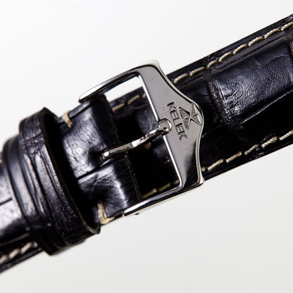 KELEK VERY RARE NOS Original Black Alligator Strap with KELEK buckle 22mm x 20mm