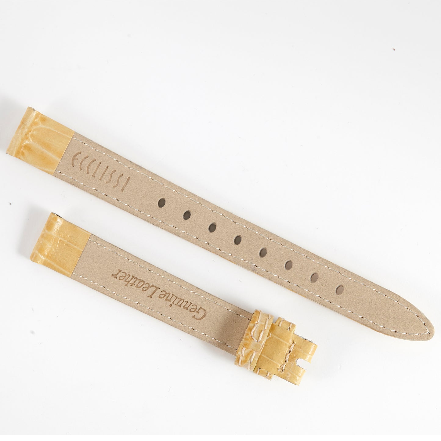 Ecclissi 12.5mm x 11mm Tan Alligator Grain Leather Strap 22910