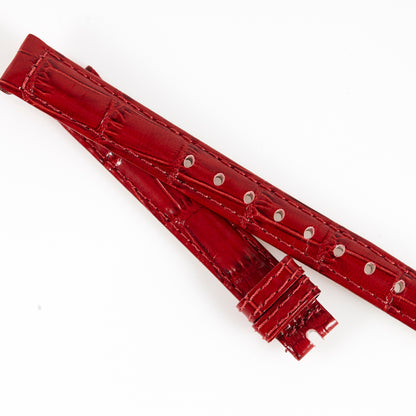 Ecclissi 12.5mm x 11mm Red Alligator Grain Leather Strap 22910