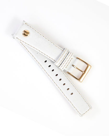 Ecclissi 20mm x 16mm White Leather Strap original Buckle 80251