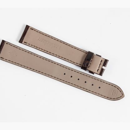 Patek Philippe Original OEM Shiny Dark Brown Padded Alligator Watch Strap 18mm x 14mm