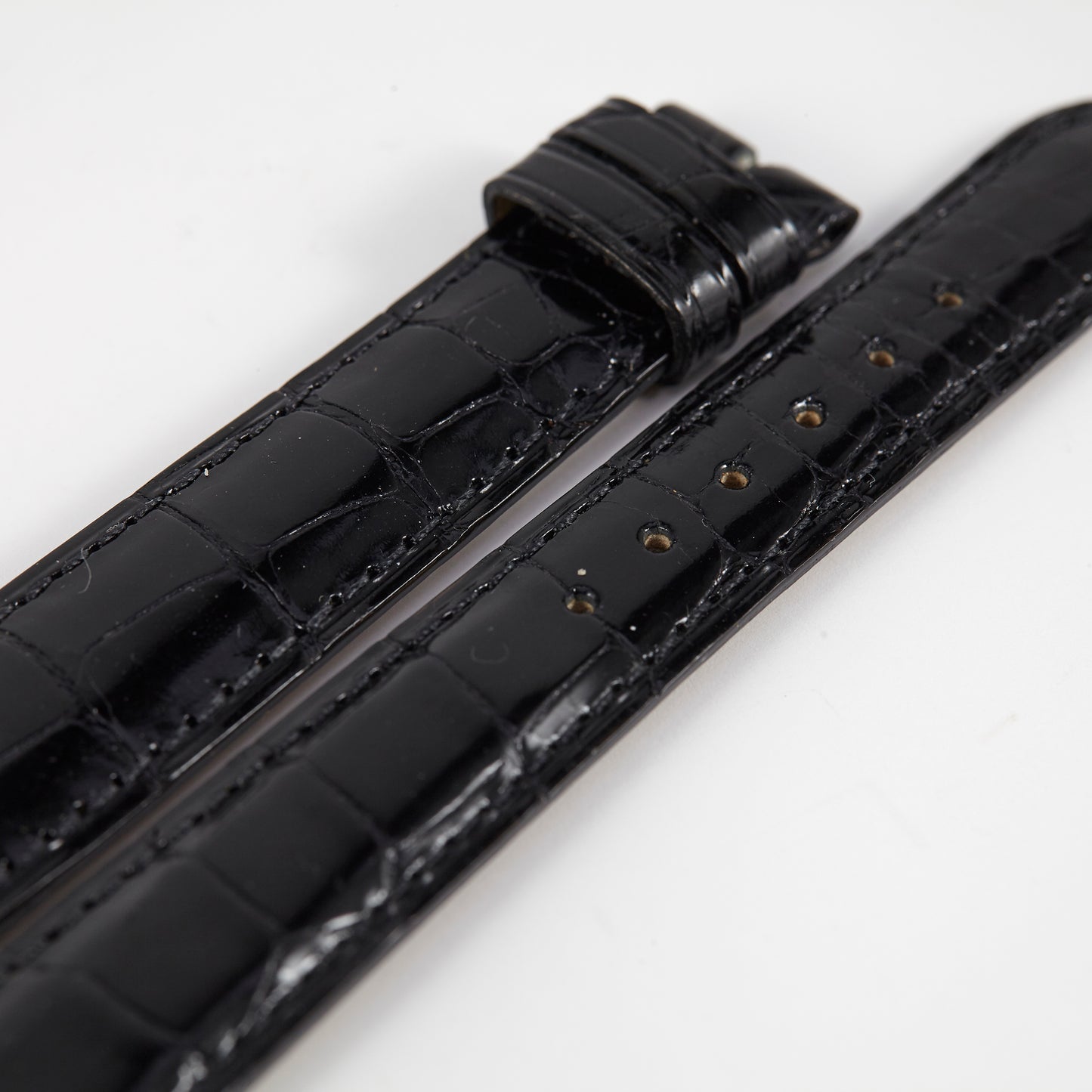 Patek Philippe Original OEM Shiny Black Padded Alligator Watch Strap 18mm x 14mm