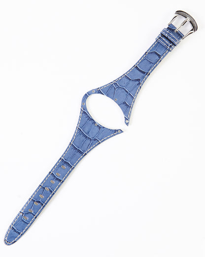 Ecclissi Blue Alligator Grain Leather One-Piece Ladies Strap original 14mm Buckle 22940