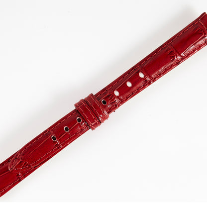 Ecclissi 12.5mm x 11mm Red Alligator Grain Leather Strap 22910