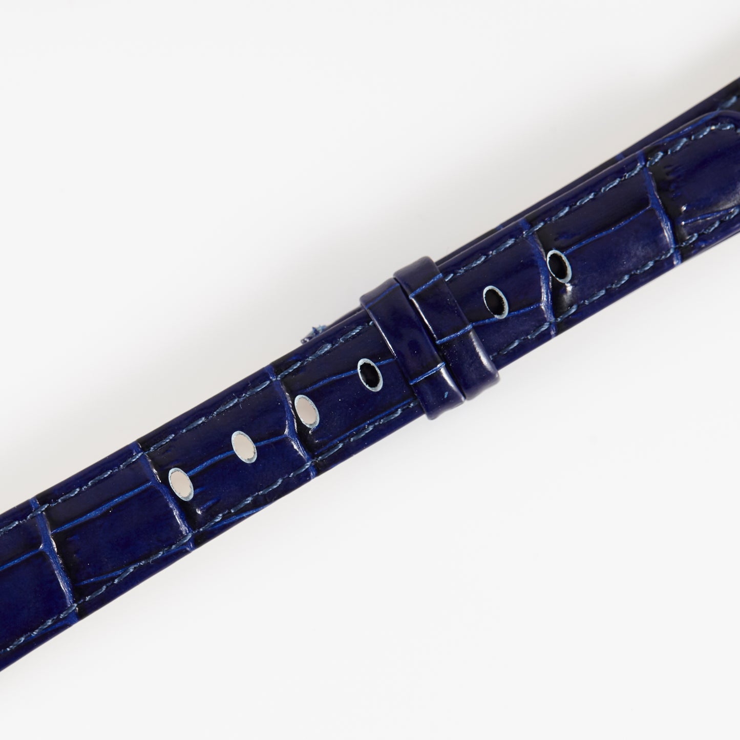 Ecclissi 15mm x 12mm notched to 8mm Dark Blue Alligator Grain Ladies Strap 80267