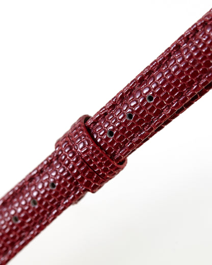 Ecclissi 12mm x 10mm Burgundy Leather Red Lizard Grain Strap 23510