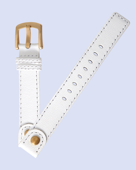 Ecclissi 14mm x14mm White Leather Strap with original Buckle 80240 80245 80246