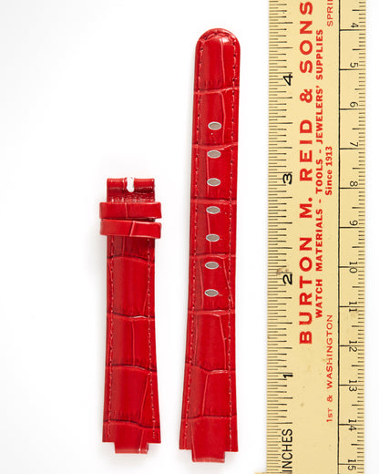 Ecclissi Red Alligator Grain Ladies Strap 15mm x 12mm notched to 8mm 80266