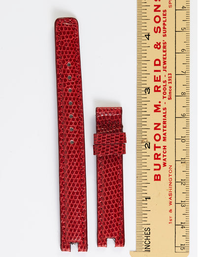 Ecclissi 12mm x 12mm Red Lizard Strap with notch 2040