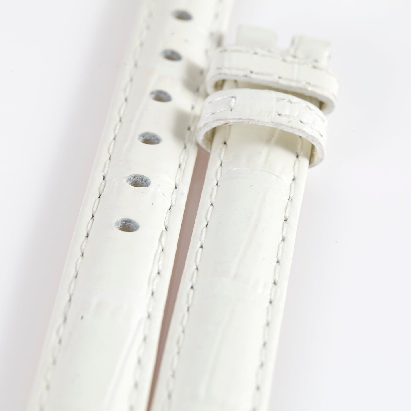 Ecclissi 12.5mm x 11mm White Leather Strap 22910