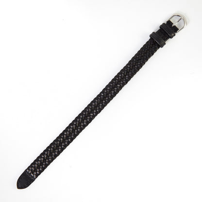 Ecclissi  14mm Black Weaved Leather One-Piece Strap original Buckle 15230