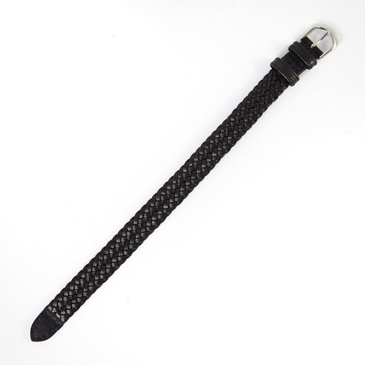 Ecclissi  14mm Black Weaved Leather One-Piece Strap original Buckle 15230