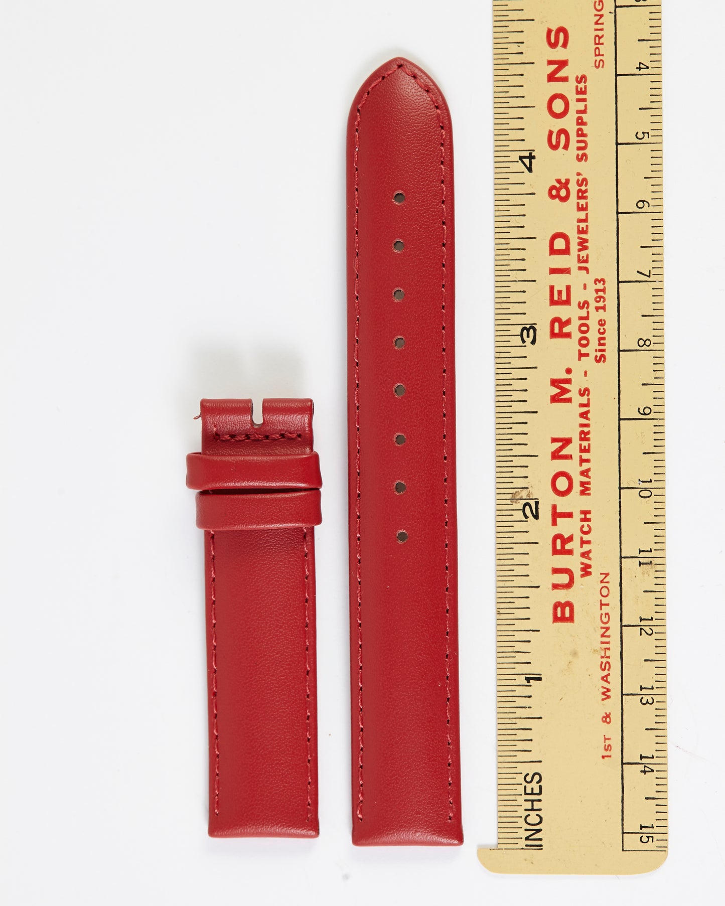 Ecclissi 16mm x 16mm Red Leather Strap original Buckle 75485