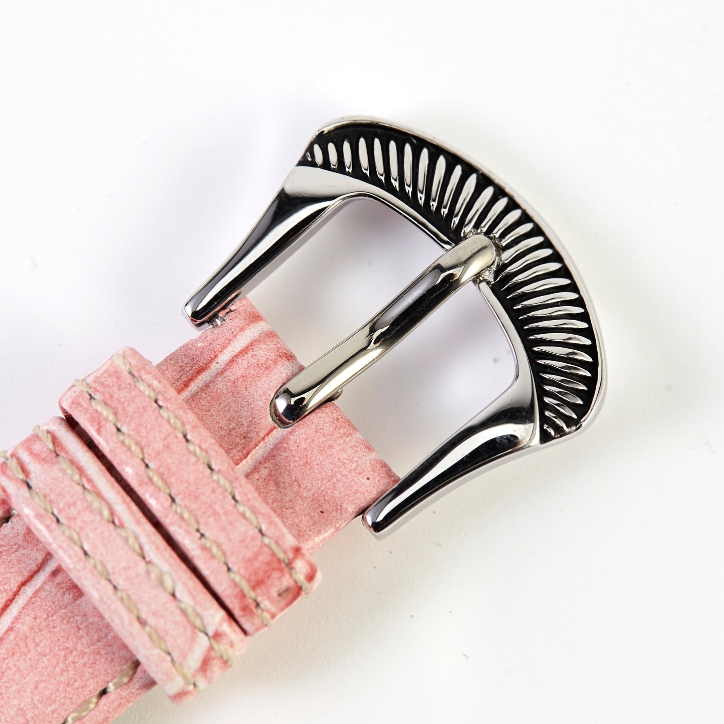 Ecclissi Pink Alligator Grain Leather One-Piece Ladies Strap original 14mm Buckle 22940