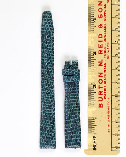 Ecclissi 12mm x 10mm Bright Blue Lizard Grain Strap 232