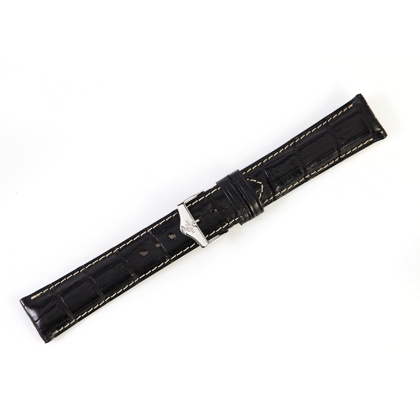 KELEK VERY RARE NOS Original Black Alligator Strap with KELEK buckle 22mm x 20mm