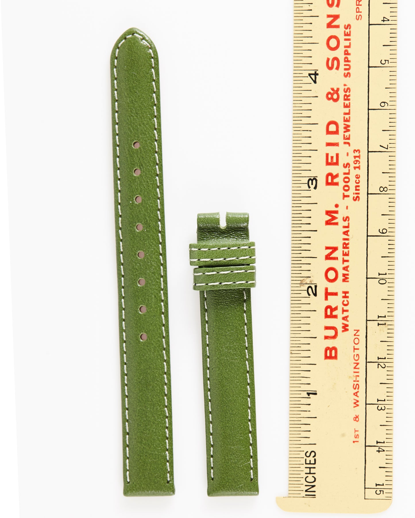 Ecclissi 12mm x 12mm Green Leather Ladies Strap 23680