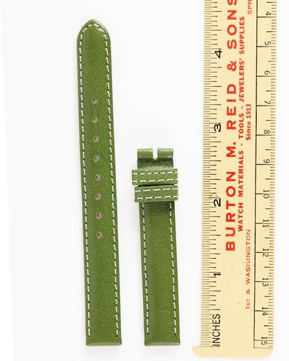 Ecclissi 12mm x 12mm Green Leather Ladies Strap 23680