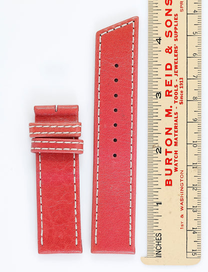 Ecclissi 21620 Red Leather Strap 20mm x 20mm