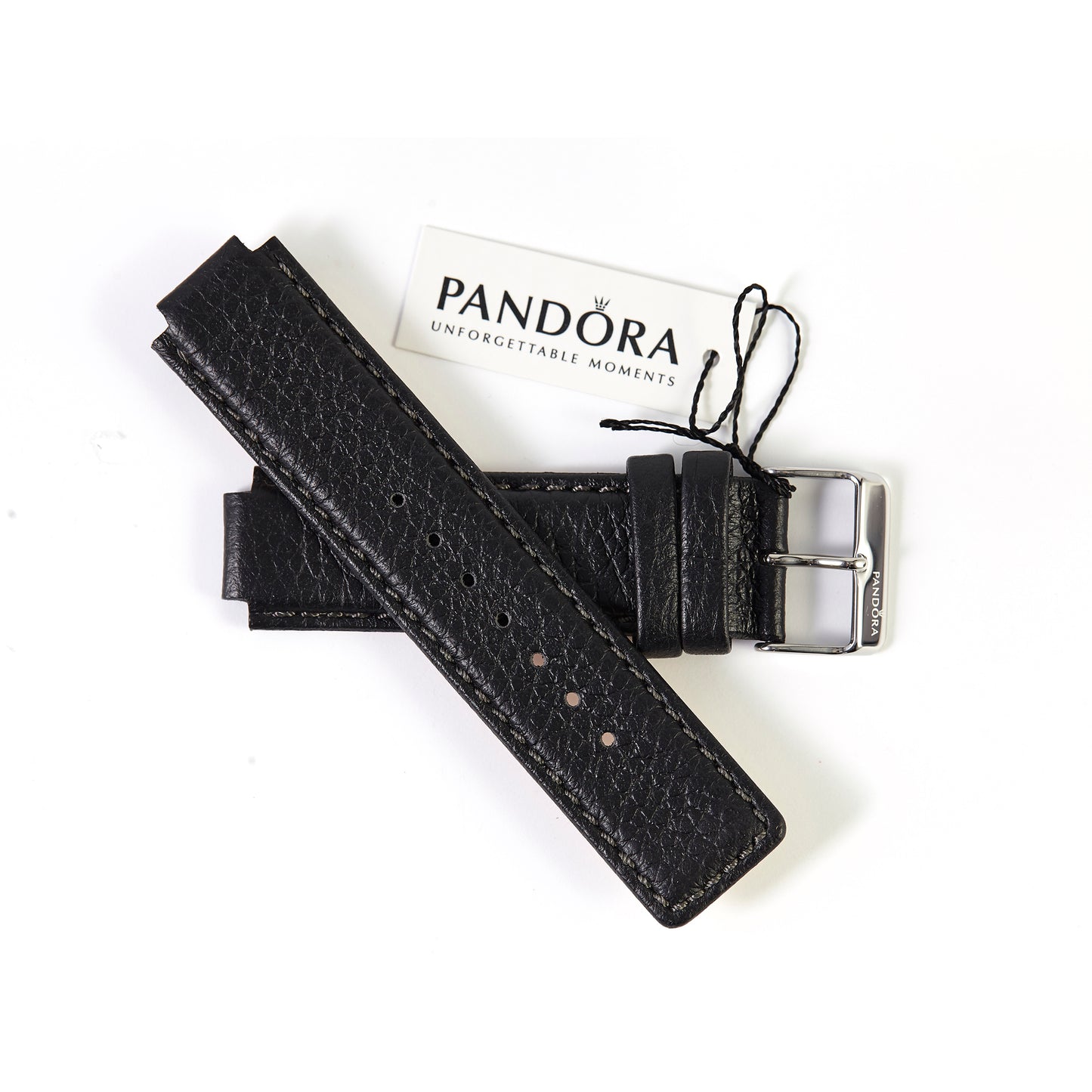 Pandora SW1171 Genuine Black Leather Strap with Buckle Notched 14mm x 22mm