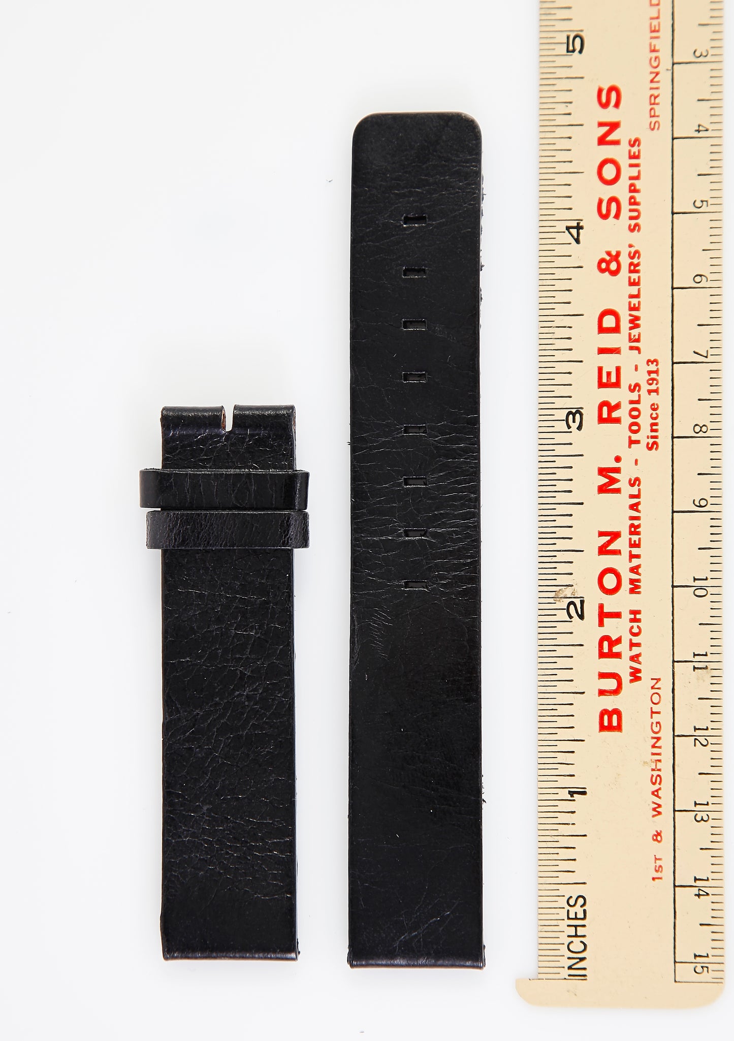 Ecclissi 18mm x 18mm Black Leather Strap 75200