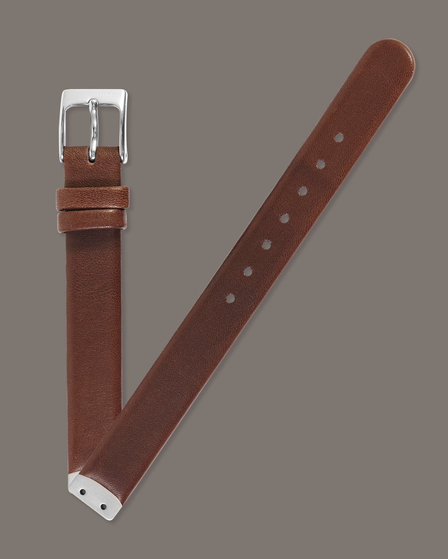 Pandora SW1261 Brown Leather Strap with Steel Buckle 12mm x 12mm