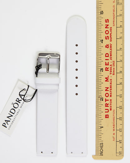 Pandora SW1091 Genuine White Leather Strap with Buckle 18mm x 18mm