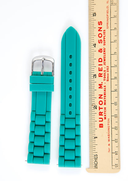 Ecclissi 18mm x 16mm Green Rubber Strap original Buckle 23980