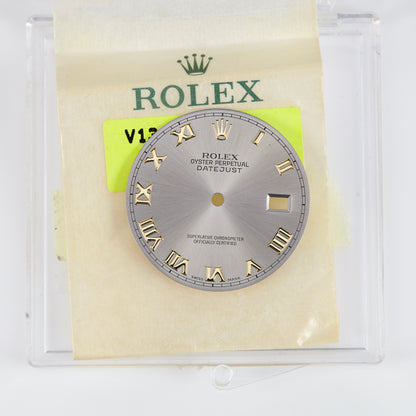 Rolex Dial Mens Datejust Gray w/ Gold Roman Numerals 3035 3135 16033 16233 NEW