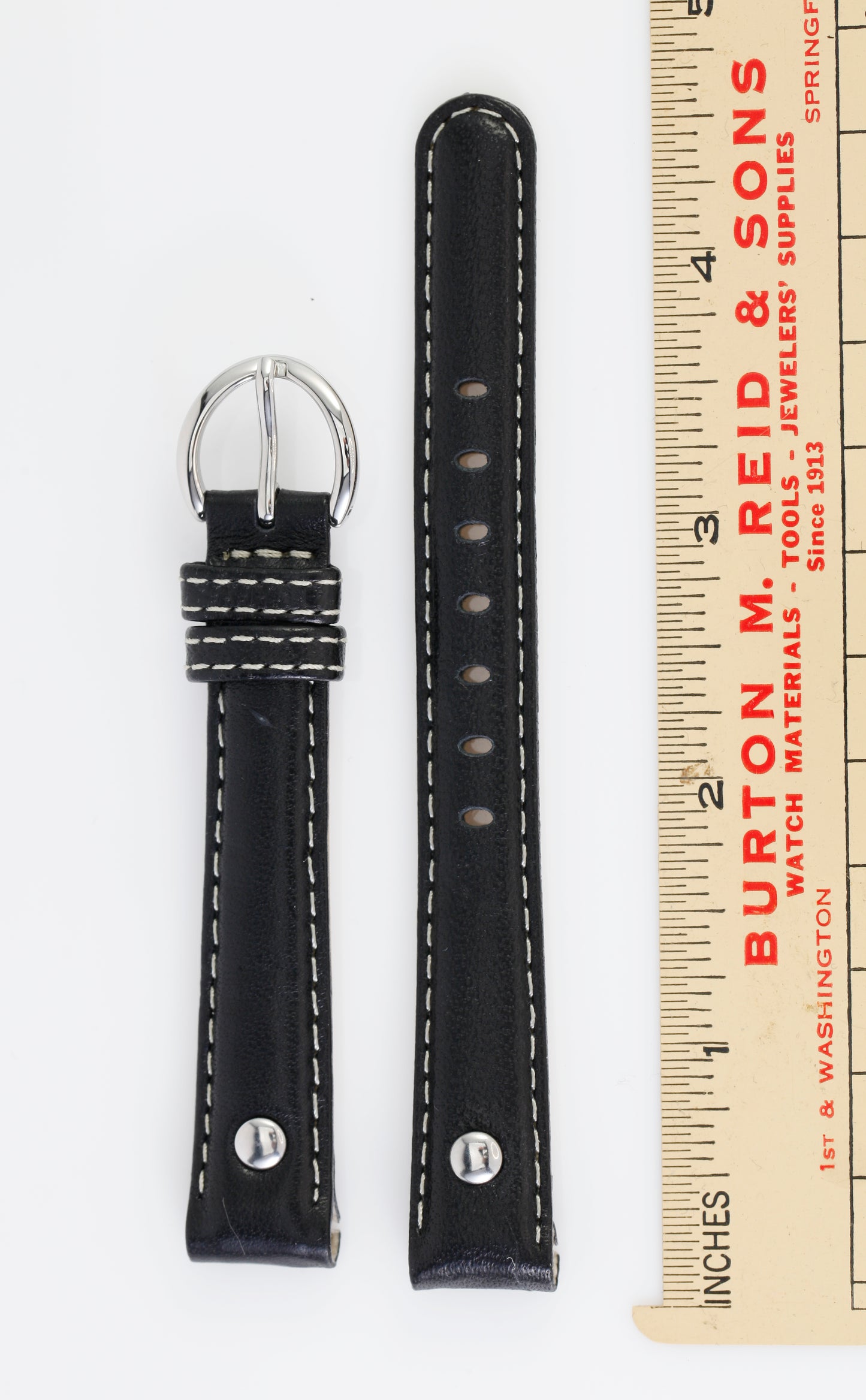 Ecclissi 14mm x 12mm Black Leather Strap original Buckle 23380