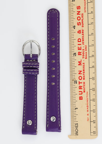 Ecclissi 14mm x 12mm Purple Leather Strap original Buckle 23380