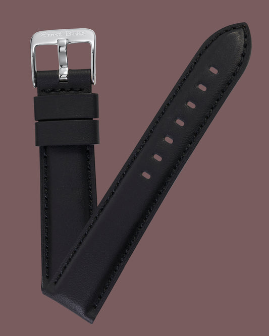 Ernst Benz 20mm x 18mm Black Band w/Matching Stitch and Original Buckle