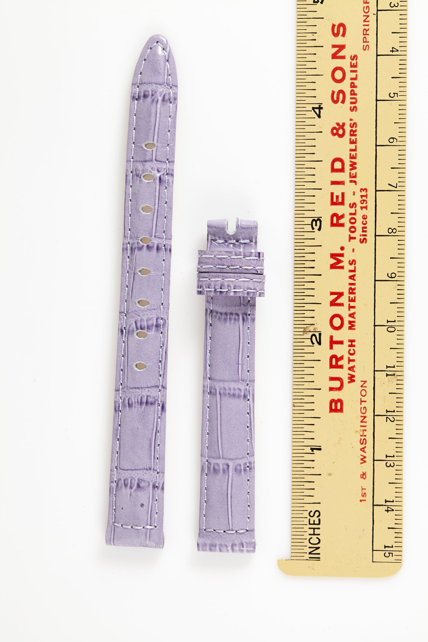 Ecclissi 12.5mm x 11mm Purple Alligator Grain Leather Strap 22910