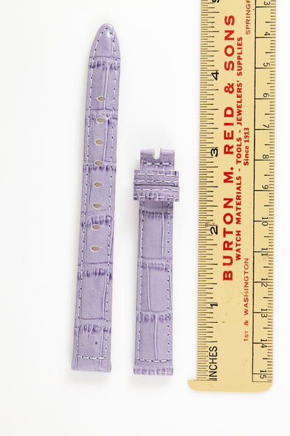 Ecclissi 12.5mm x 11mm Purple Alligator Grain Leather Strap 22910