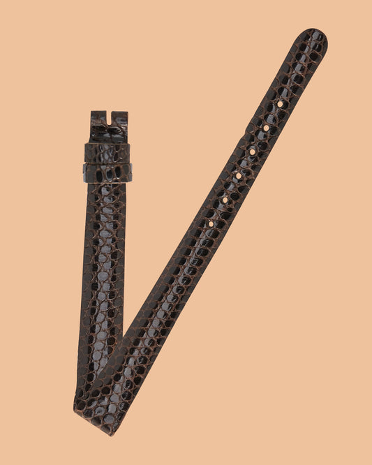 Universal Geneve 10mm x 9mm Vintage Brown Lizard Strap