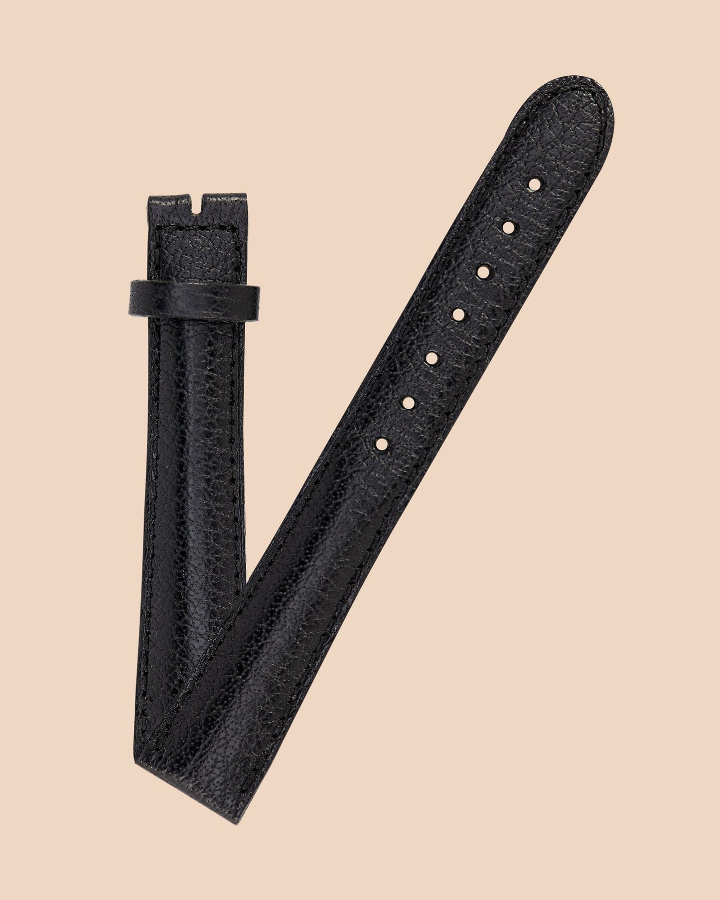 Universal Geneve 17mm x 14mm NOS Black Leather Strap