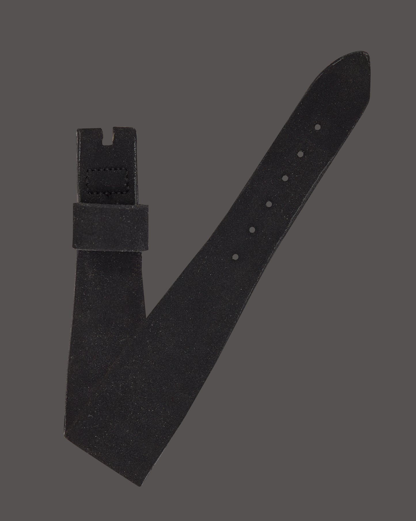 Universal Geneve 19mm x 12mm Vintage Black Suede Strap