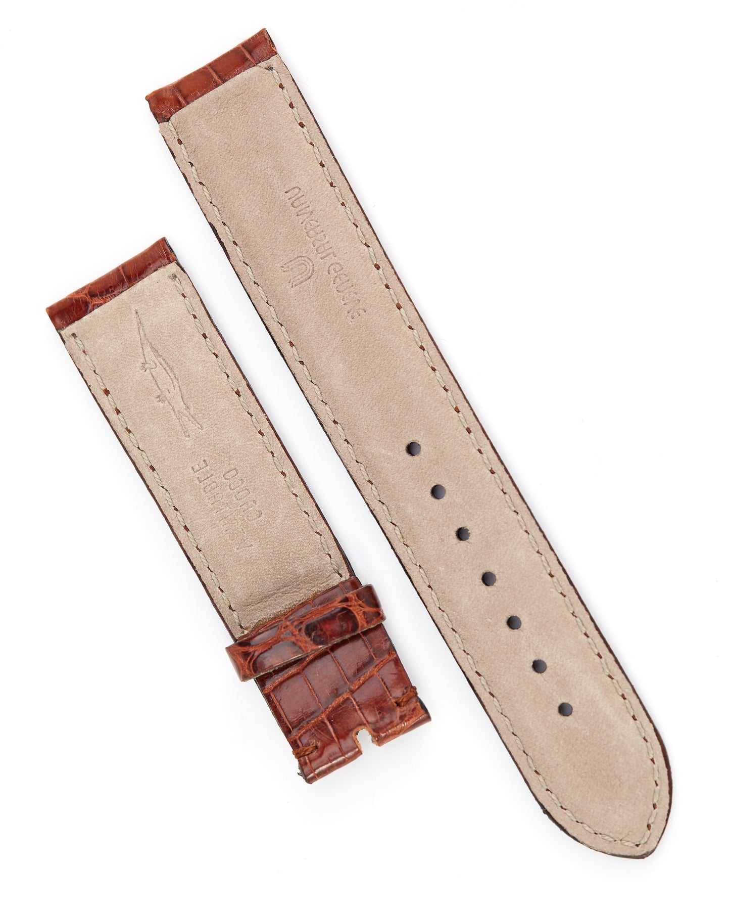 Universal Geneve 19mm x 18mm NOS Chestnut Crocodile Strap