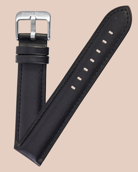 Ernst Benz 20mm x 18mm Black Band w/Matching Stitch and Original Buckle