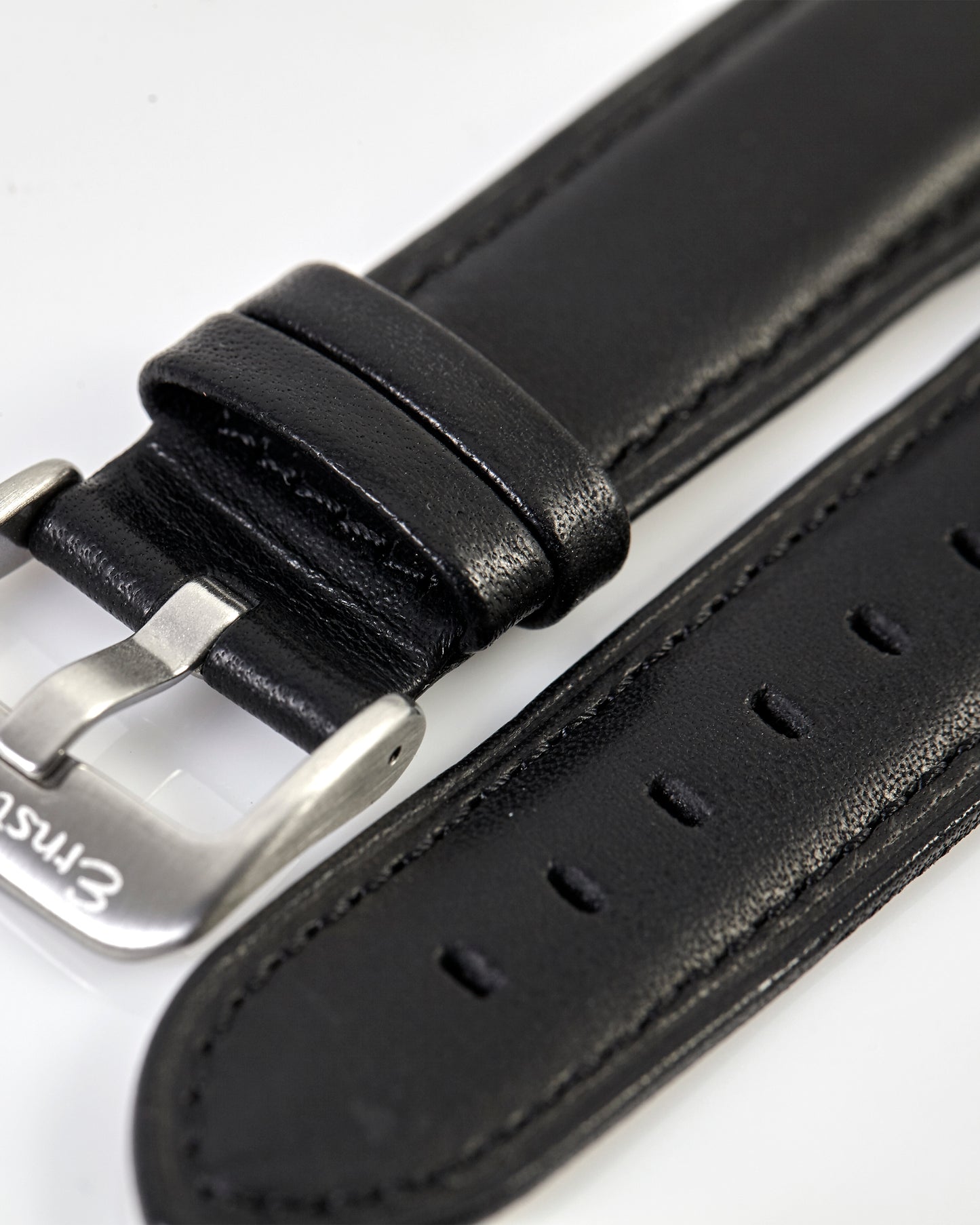 Ernst Benz 20mm x 18mm Black Band w/Matching Stitch and Original Buckle
