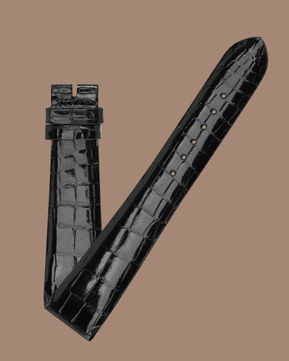 Universal Geneve 20mm x 16mm NOS Vintage Black Alligator Strap