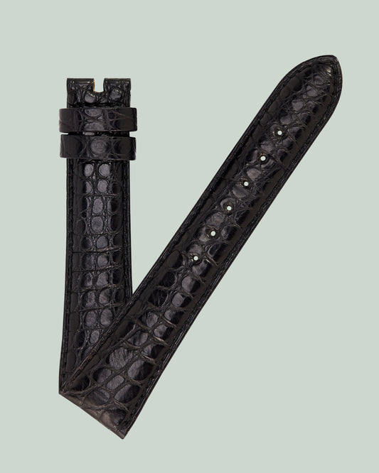 Universal Geneve 20mm x 16mm NOS Black Crocodile Strap
